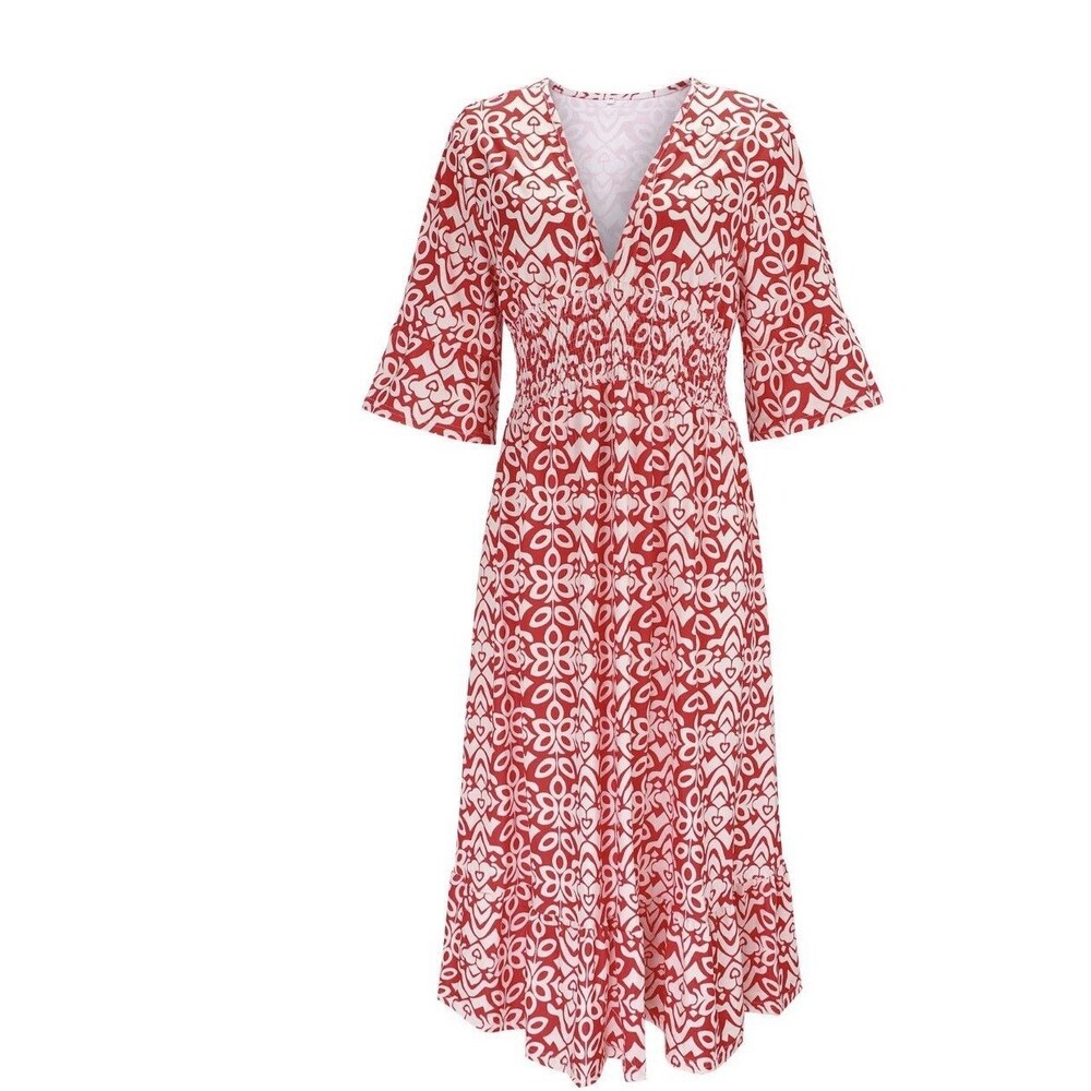 Time & Tru Women's Bohemian Floral Maxi Dress Colorful Casual Size Medium